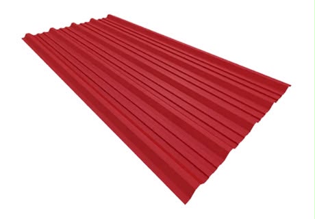 Illustrative red roofing sheet profile
